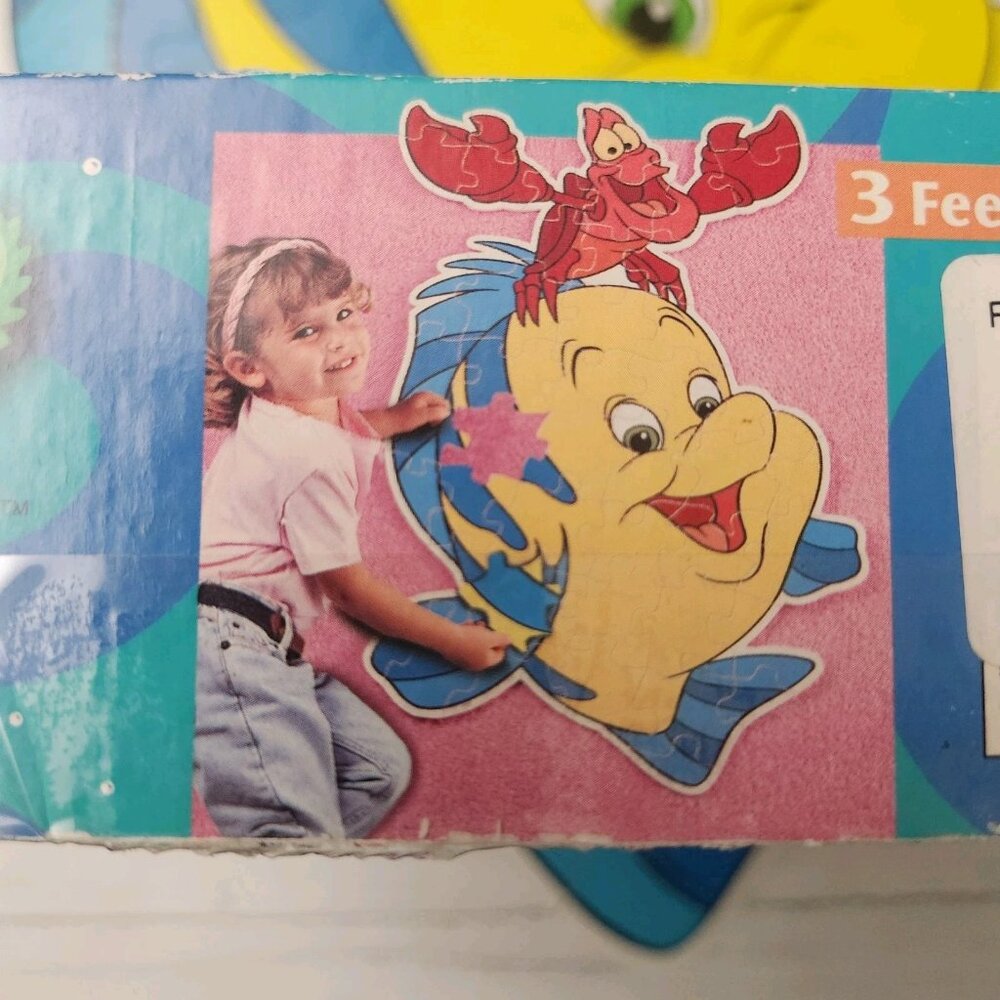 Vintage Disney 90s The Little Mermaid Flounder Sebastian My Size Puzzle - Picture 6 of 8